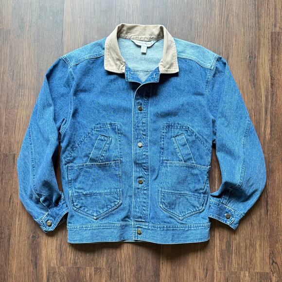 Cambridge Dry Goods Denim Chore Jacket Contrast Collar Unisex M - Picture 1 of 6